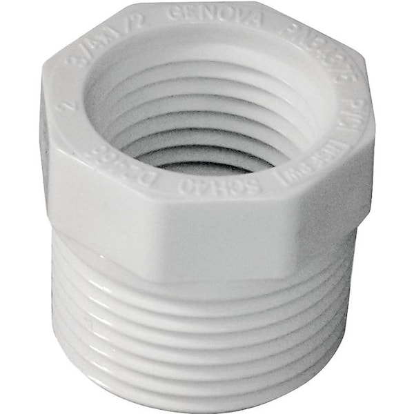 Lasco IPEX Bushing, 3/4 x 1/2 in, MPT x FPT, PVC, SCH 40 Schedule